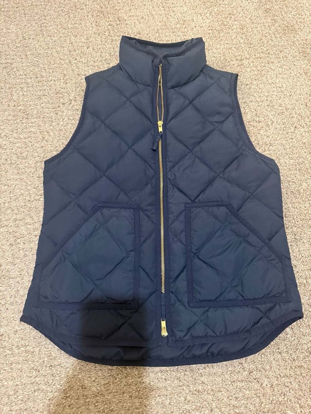 J.Crew Excursion Quilted Vest Navy Blue Size S